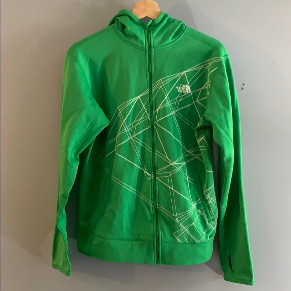 The North Face Green Graphic Hooded Zip Up Jacket